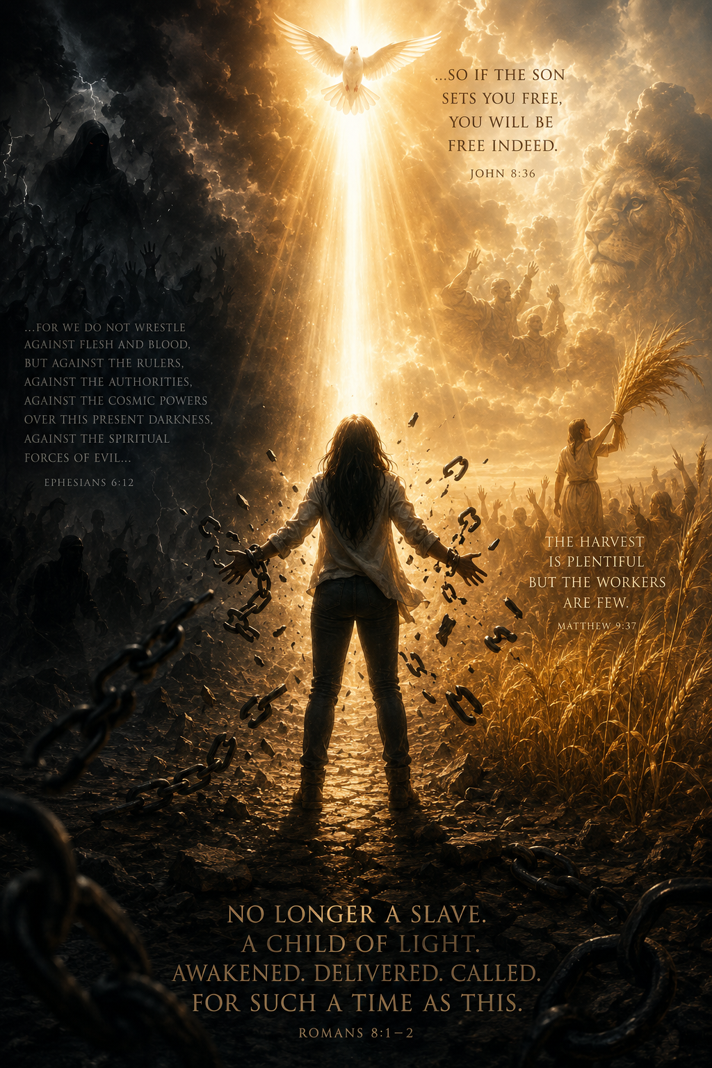 Person breaking free from chains representing deliverance and spiritual warfare